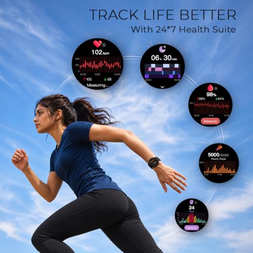 Fastrack Smart Jupiter R3 Pro with 1.43" AMOLED Round Display, BT Calling, Heart Rate, REM Sleep & Stress Tracking, IP68, Functional, AI Assitant, Hydration Alert Smart Watch for Men & Women - Yellow