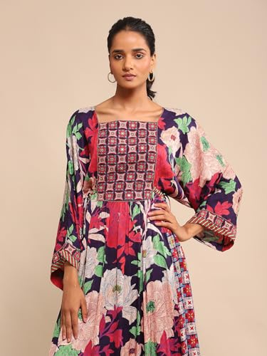 Ritu Kumar Blue Floral Print Kurta With Legging And Dupatta