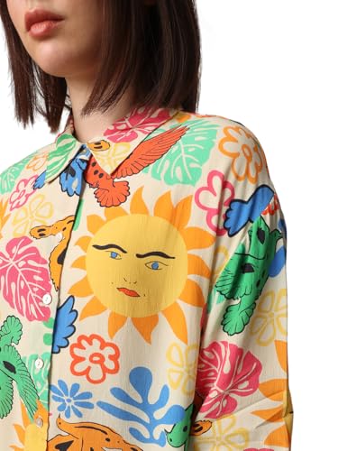 ONLY Women Printed Regular Fit Casual Multicolor Spread Collar Shirt