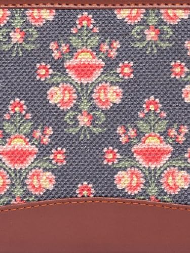 ZOUK Women's Handmade Vegan Leather Wallet with Indian Print - Multicolour