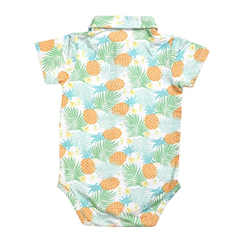 Hawaiian Breeze Short-Sleeved Bamboo Romper (3-6 Months)