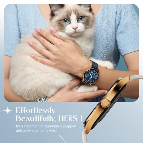 Fire-Boltt Glitz Women Smart Watch with 1.19” AMOLED Display, Bluetooth Calling, Rotating Crown, Always On Display, 1000 Nits Brightness, IP68 Waterproof Pearl White