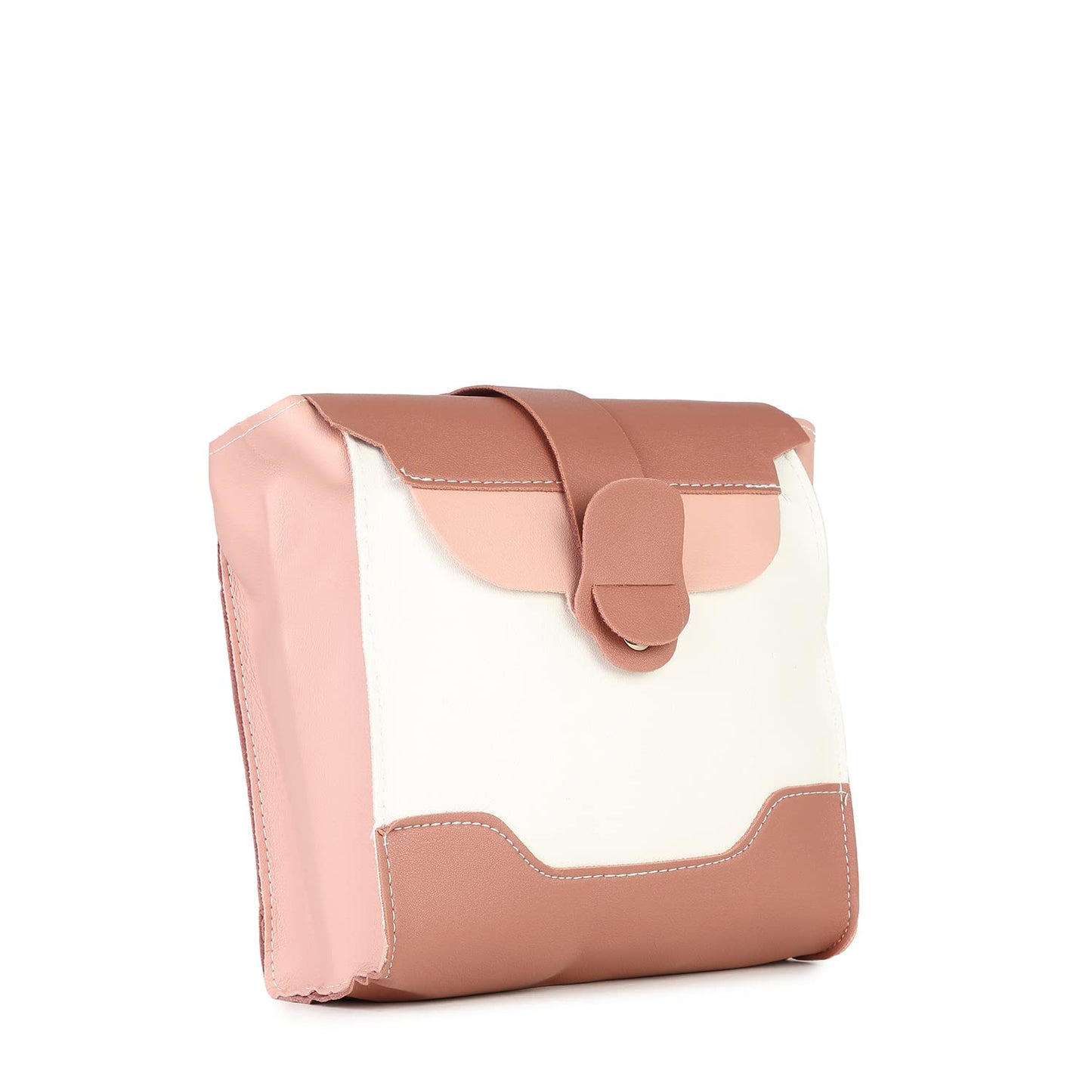 Haute Sauce Women white clutch bag with pink flap (HSHB1218)