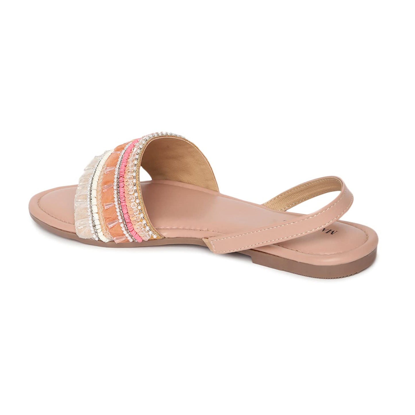 Marc Loire Women's Pair of Embellished Fashion Flat Sandals (Nude, numeric_7)