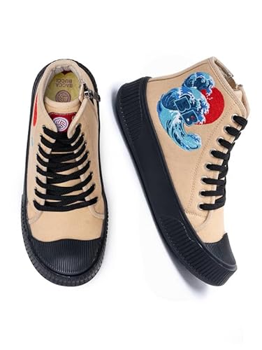 Bacca Bucci Women's High-Top Sneakers - Kawaii Kicks Collection Earthy Beige UK 6