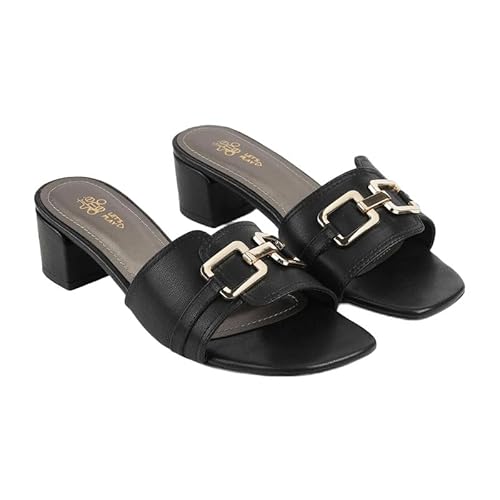 tresmode Buk Black Women's Dress Block Heel Sandals in Size 3 UK / 36 EU