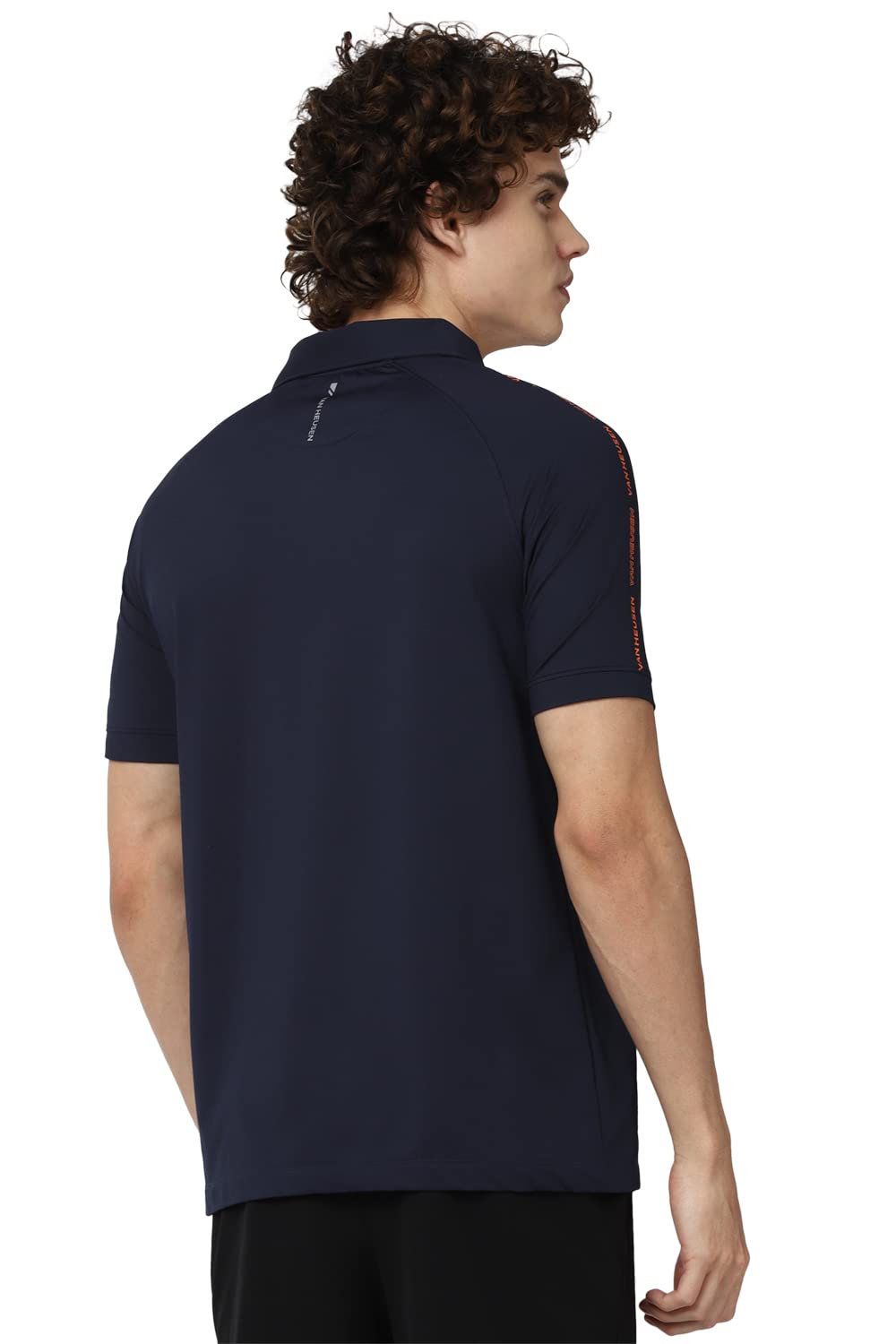 Van Heusen Flex Men's Solid Regular T-Shirt (VFKPARGFZ81929_Blue L)