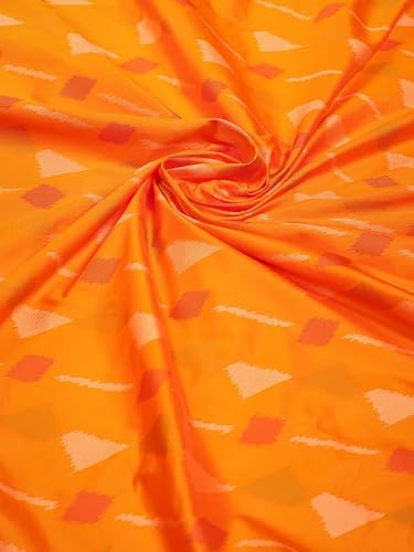 Meena Bazaar Woven Art Silk Saree With Blouse Piece | Orange