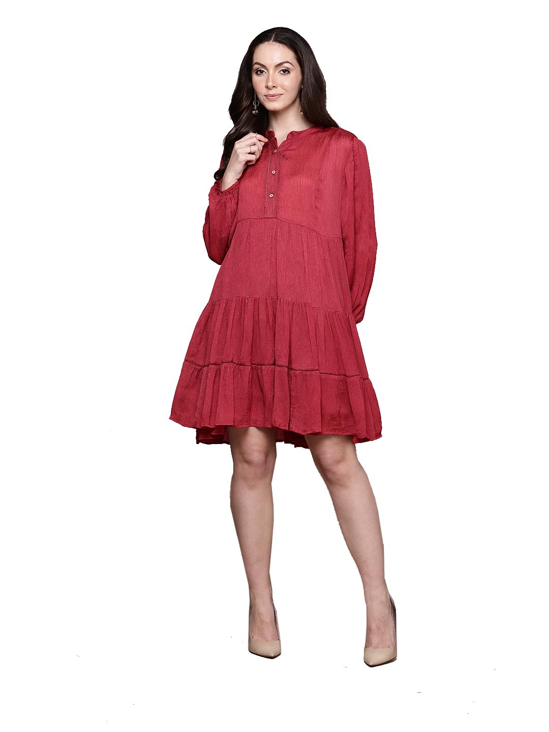 Ritu Kumar Red Essential-Mahi Short Dress