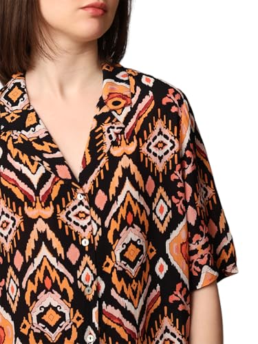 ONLY Women Printed Regular Fit Casual Black Shirt