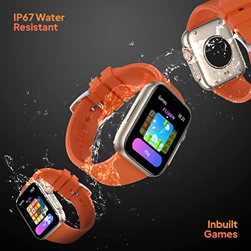 Fire-Boltt Gladiator 1.96" Biggest Display Smart Watch with Bluetooth Calling, Voice Assistant &123 Sports Modes, 8 Unique UI Interactions, SpO2, 24/7 Heart Rate Tracking (Orange)