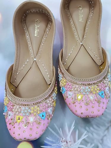 Fulkari Formal Shoes for Women – Elegant & Comfortable Office Wear, Stylish Leather Finish, Cushioned Insole, Ideal for Work, Business Meetings & Formal Events (Pink Gold,Size-5)