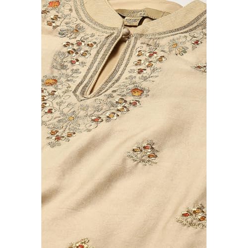BIBA Women's Cotton Blend Suit Set (CKD8732SS23BEG_Beige
