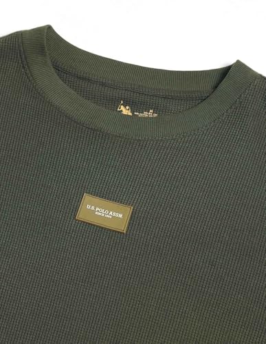 U.S. Polo ASSN. Men's PE001 Premium Cotton-Rich Everyday Comfort Oversized T-Shirt (PE001-PL_Olive_M)