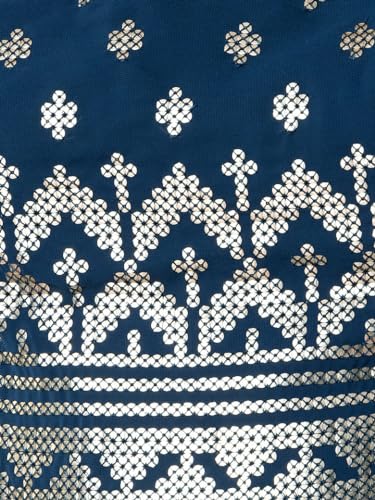 Zeel Clothing Sequins Thread Embroidered Work Pure Georgette Semi Stitched Lehenga Choli With Dupatta (5117-Blue-Women-Lehenga-Choli-Latest; Free Size)