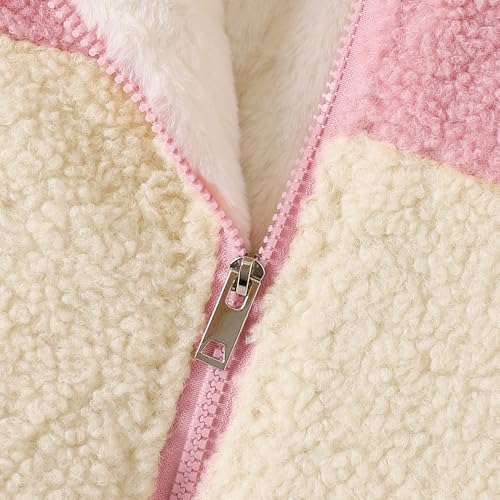 Hopscotch Girls Full Sleeves Color-block Print Pink Jackets For Ages (8-9 Years)