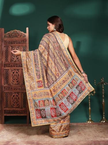 Meena Bazaar Women's Art Silk Saree | Elegant Designer Silk Saree | Soft Lightweight Traditional Ethnic Saree for Wedding, Festival, Party & Special Occasions