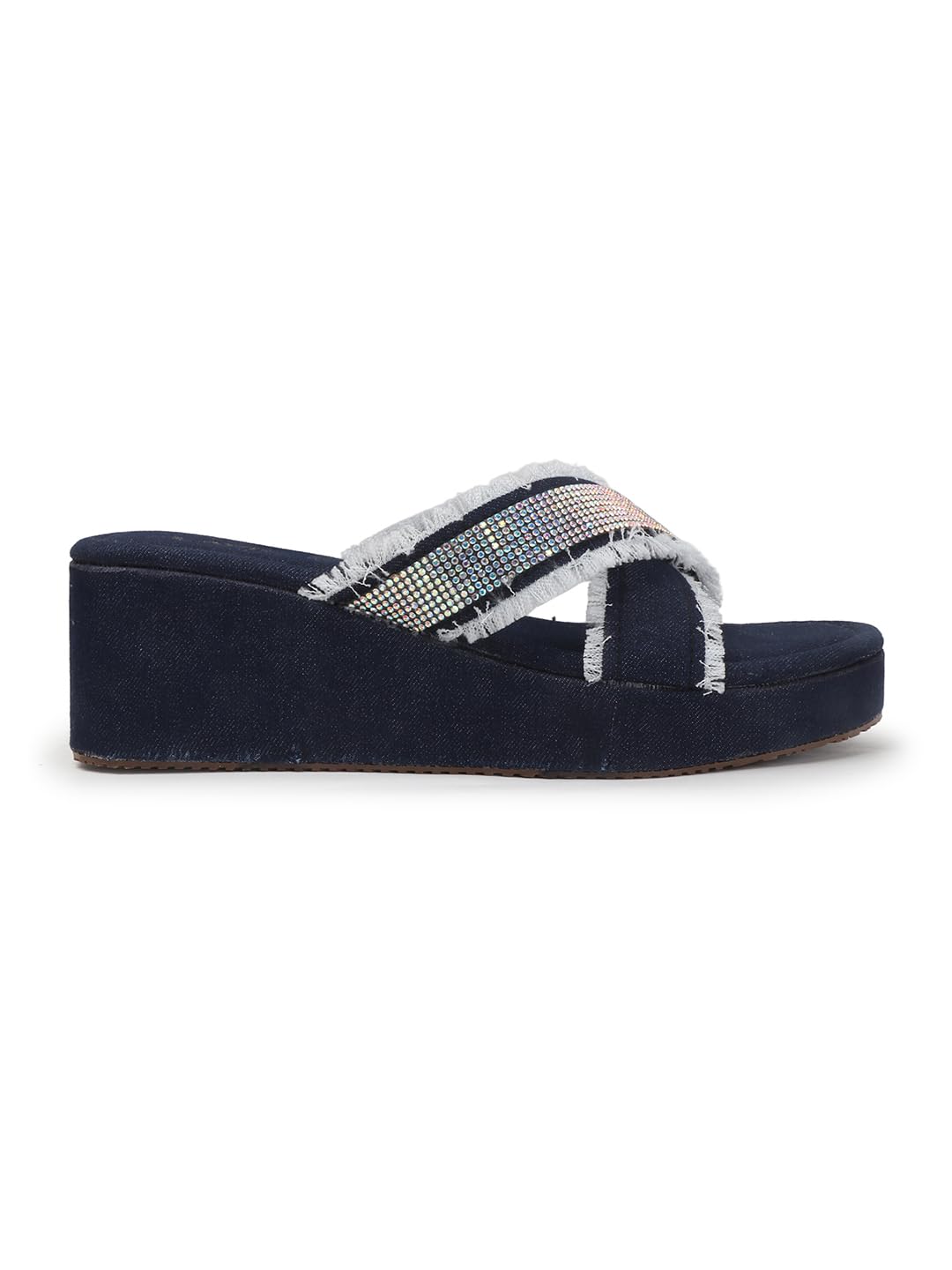 SVYA, Women heel sandal comfortable perfect for casual days with a touch of glam for Girls. (Blue, UK Footwear Size System, Adult, Women, Numeric, Medium, 8)