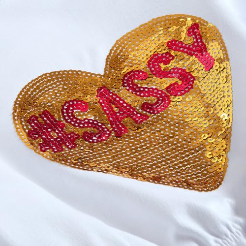 Hopscotch Girls White Full Sleeves Sequin Embellished Sweatshirt for Age (4-5 Years)