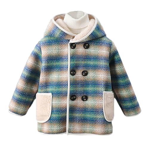 Hopscotch Girls Full Sleeves Multi Stripe Print Full-Sleeve Long Coat For Ages(7-8 Years)