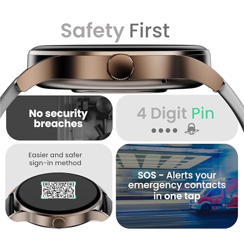 GOBOULT Newly Launched Rover Pro Smartwatch 1.43'' AMOLED, BT Calling 5.2, 1000 Nits Brightness, IP68, 150+ Watchfaces, 120+ Sports Modes, AI Voice Assistant, SpO2 Monitoring (Elite, Free Straps)