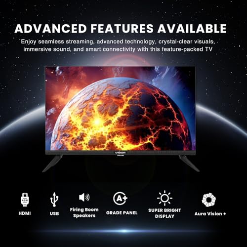 Uniboom_Optima Series 60 cm (24 inch) HD Ready LED TV 2025 Edition with 30W Sonic Boom - True Frameless - Aura Vision+ Display - (Non Smart)- 24N-ULT-AED