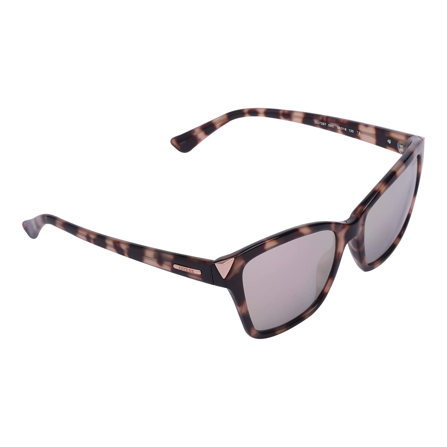GUESS Mirrored Cat Eye Women's Sunglasses 7397 55C|56|Gold Color Lens