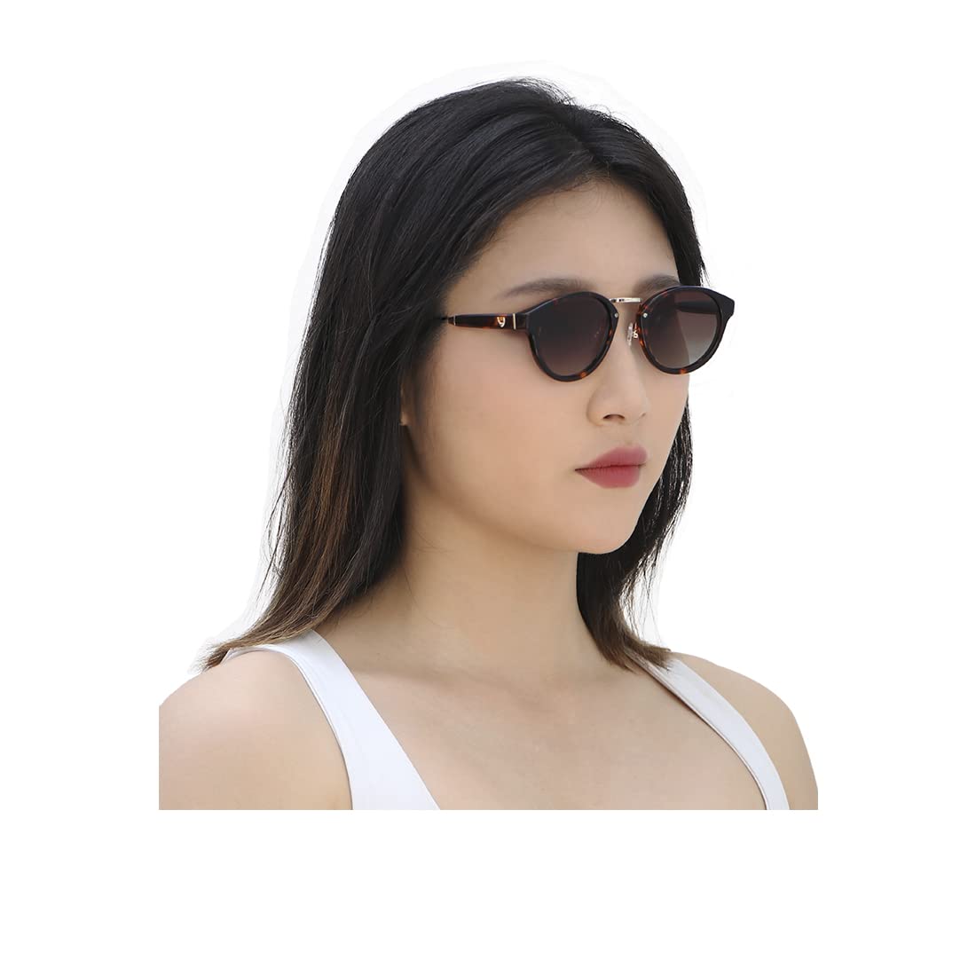 Hidesign UV Protected Round Women's Sunglasses Miami Sunglass - HAVANA|40|Brown Color Lens