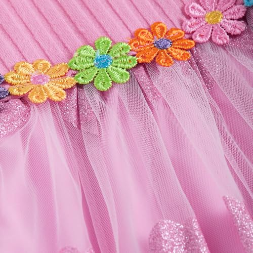 Hopscotch Girls Floral Applique Casual Dresss in Pink Color for Age (2-3 Years)