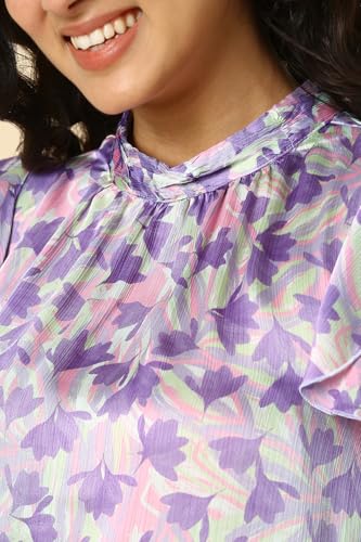 Allen Solly Women Purple Print Casual Top