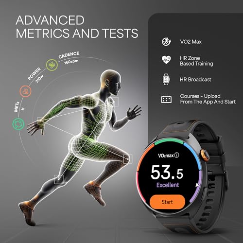 Titan Celestor 2.0 Smartwatch with 1.43" inch AMOLED Display, Dual Band GPS, ABC, Offline Maps, 5 ATM, Training Load & Readiness, Running Courses, Offline Music, TitanQ, Hybrid Strap - Star Dust