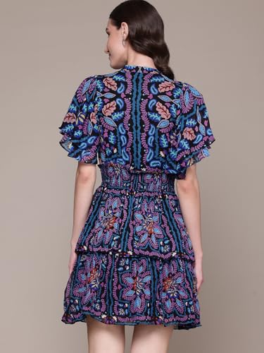 Label RITU KUMAR Blue Blair Skater Dress