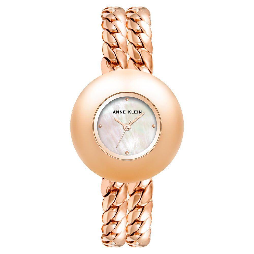 Anne Klein Quartz Analog White dial Metal Strap Watch for Women-AK4100MPRGW