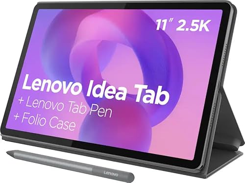 Lenovo Idea Tab 11" Tablet with Pen & Folio Case - Dimensity 6300-8GB RAM - 128 GB Storage - Android 15-2.5K - 90 Hz - Luna Grey (ZAFR0929US)