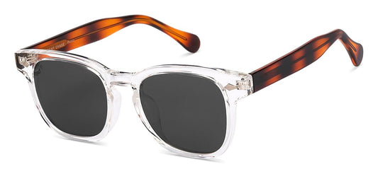 VINCENT CHASE EYEWEAR | Transparent Grey Full Rim Square|Classics|Branded Latest And Stylish Sunglasses | Polarized And 100% Uv Protected | Men & Women | Medium | Vc S16752
