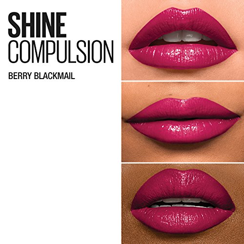 Maybelline Color Sensational Shine Compulsion Glossy Lipstick Makeup, Berry Blackmail, 0.1 Oz.
