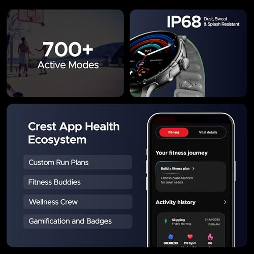 boAt Lunar Oasis w/TBT Navigation, QR Tray, Watch Face Studio, Bluetooth Calling, Emergency SOS 1.43" (3.6 cm) AMOLED Display Fitness Smart Watch for Men & Women(Olive Green)
