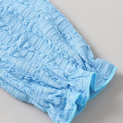 Hopscotch Girls Blue Full Sleeves Floral Applique A-line Dress for Age (6-7 Years)