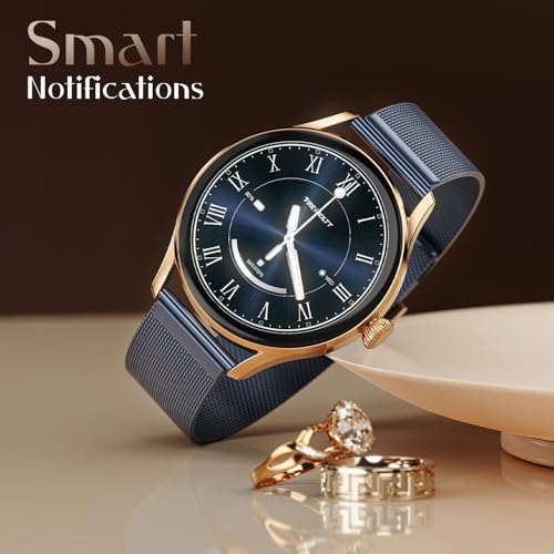 Fire-Boltt Glitz Women Smart Watch with 1.19” AMOLED Display, Bluetooth Calling, Rotating Crown, Always On Display, 1000 Nits Brightness, IP68 Waterproof Deep Navy