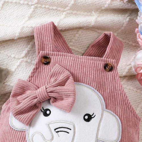 Hopscotch Baby Girls Animal Print Sleeveless Pink Dungarees For Ages (9-12 Months)