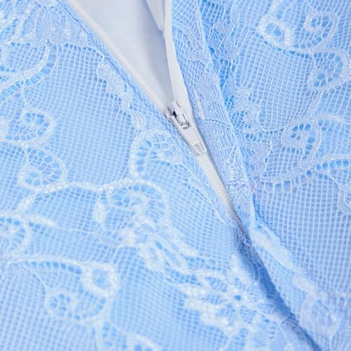 Hopscotch Girls Floral Embellished Gown in Blue Color for Age (3-4 Years)