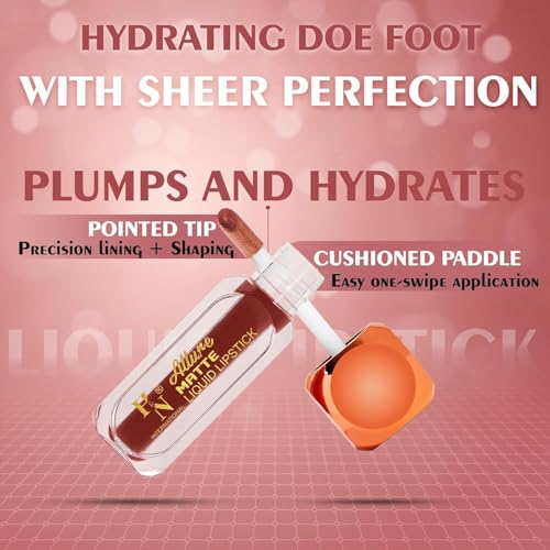 H&N International New Glory Matte Liquid LipColor, 12Hr Long Stay, TransferProof & SmudgeProof, 6ml, (Blame)