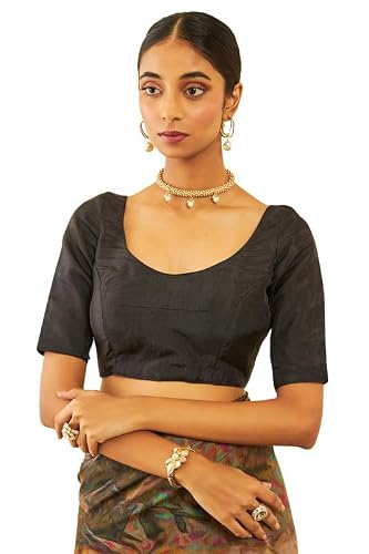 Soch Womens Brown Tussar Abstract Print Saree With Tassels(8907175714386)