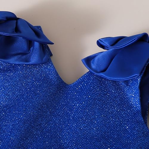 Hopscotch Girls Navy Sleeveless Oversized Bow Sparkle Party Dress for Age (5-6 Years)