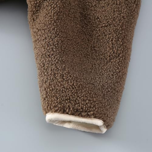 Hopscotch Boys Full Sleeves Brown 3D Teddy Applique Hooded Jacket For Ages (3-4 Years)