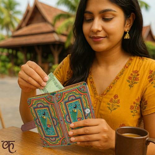 Kalankit Rakhi Gift for Sister, Passport Wallet for Women | Sister Gift for Rakhi, Bi-Fold Long Wallet Purse | Gift for Sister On Rakhi, Rakshabandhan Gifts for Sister, Birthday Gifts for Girls