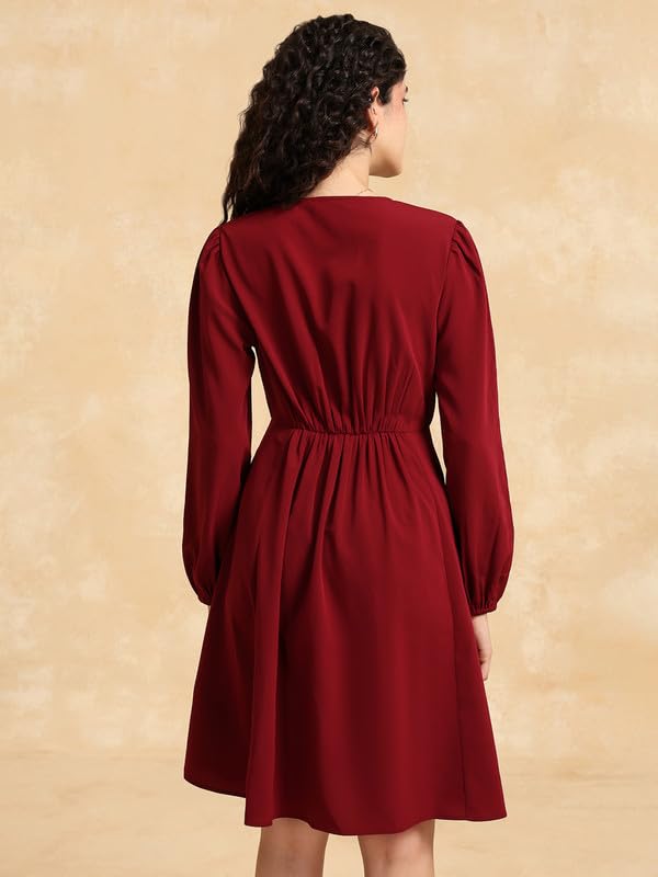 Kazo Hazel Mini Dress Wine