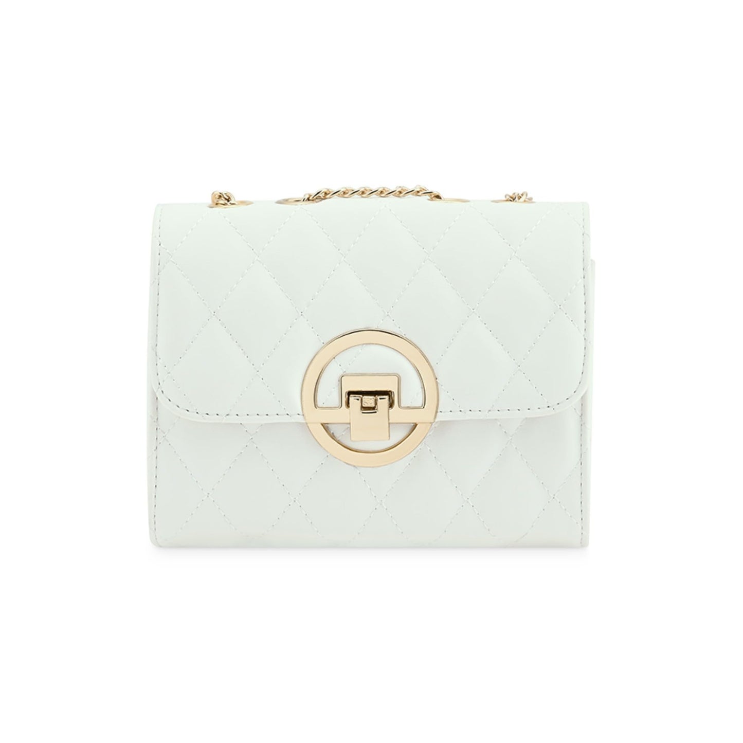 Fastrack Quilted Sling Bag for Women | Chic Party Bag for Girls, Ladies, Women | Stylish Structured Bag Made of Faux Leather (White)