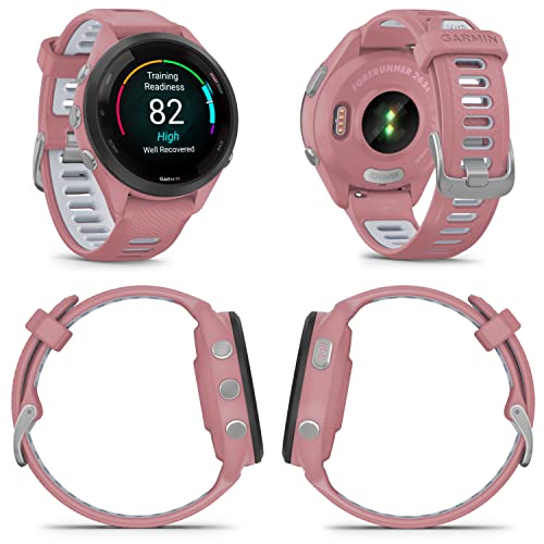 Wearable4U Garmin Forerunner 265S Music GPS Running 42 mm Smartwatch, Pink with AMOLED 1.1in Touchscreen Display E-Bank Bundle, Pink +E-bank