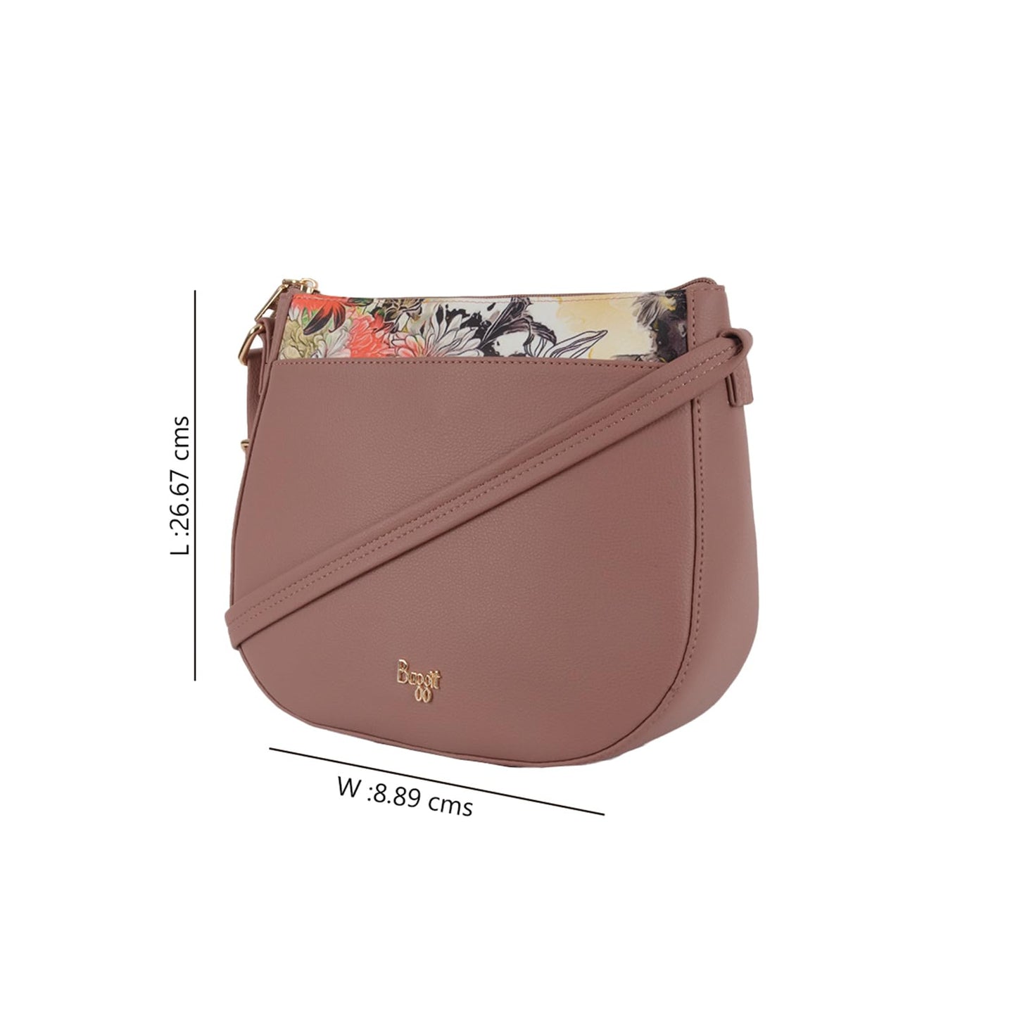 Baggit Women Pink Small Size Sling Bag | Ladies Stylish Casual Cross Body Purse Handbag